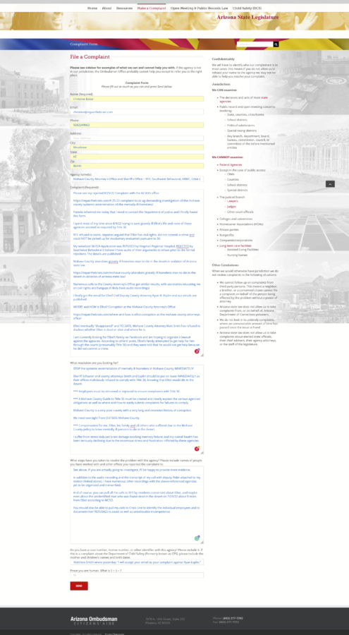 8/30/22 Ombudsman complaint