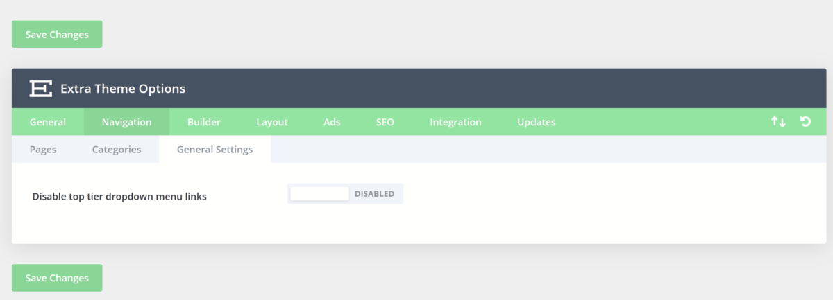 9/4/22 Divi Extra Navigation General Settings