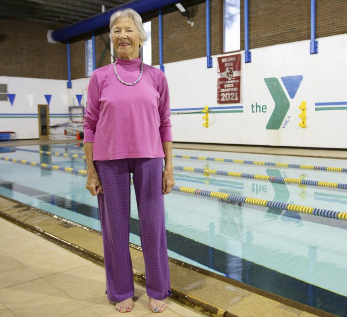 100-year-old Charlotte Sanddal competitive swimmer