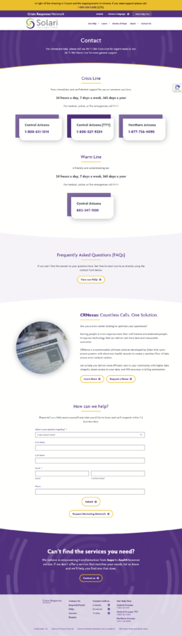 9/4/22 Solari Crisis Line defective contact form