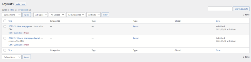 9/2/22 Homepage layouts
