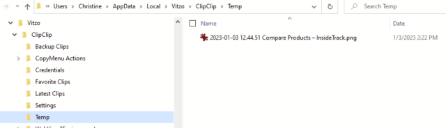 2023-1-3 ClipClip temp dir